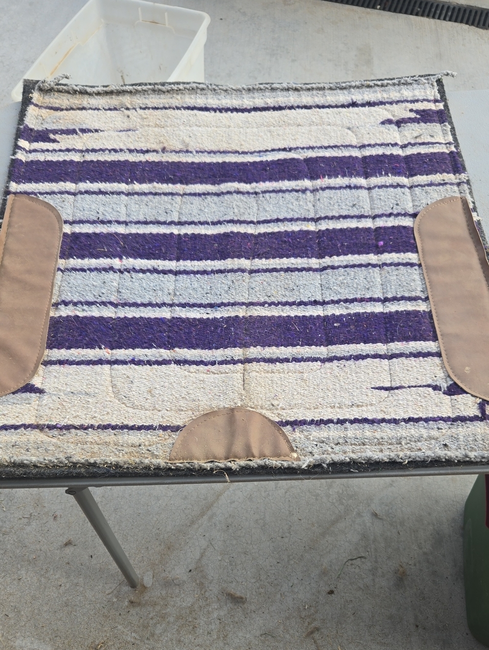 Purple Striped Western Saddle Pad - Unbranded